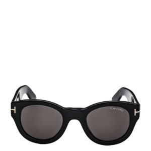 TOM FORD Lunettes de soleil Lucinda à monture ronde, Noir Brillant_Fumé_Polarisé