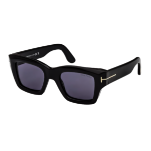 Tom Ford ILIAS - Lunettes de soleil - shiny black _ blue
