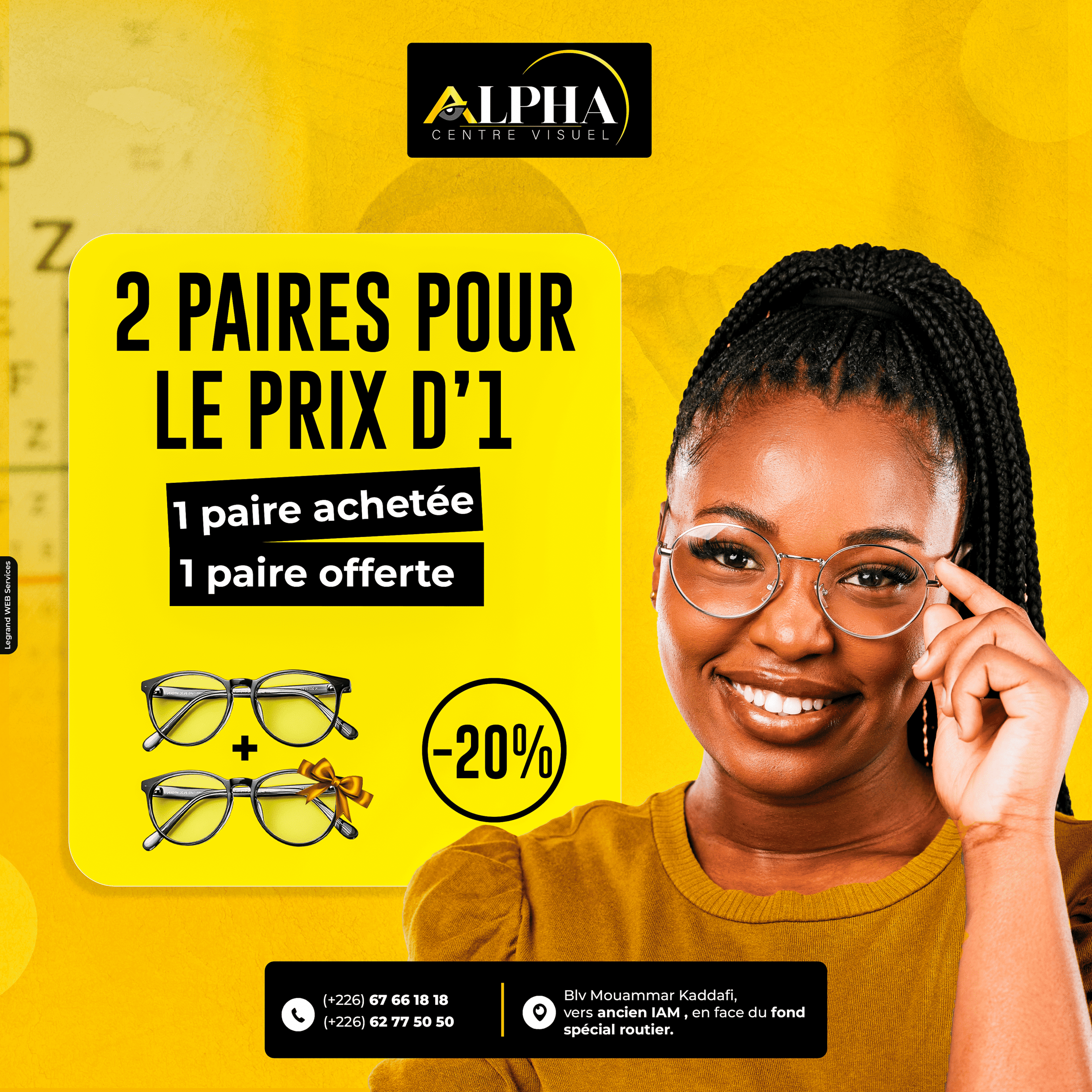 2 paires de lunettes pour le prix d’1